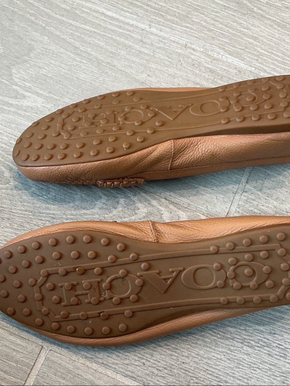 Coach Fredrica Brown Pebbled Leather Driving Loafers Women’s Sz 8.5B - Picture 7 of 7